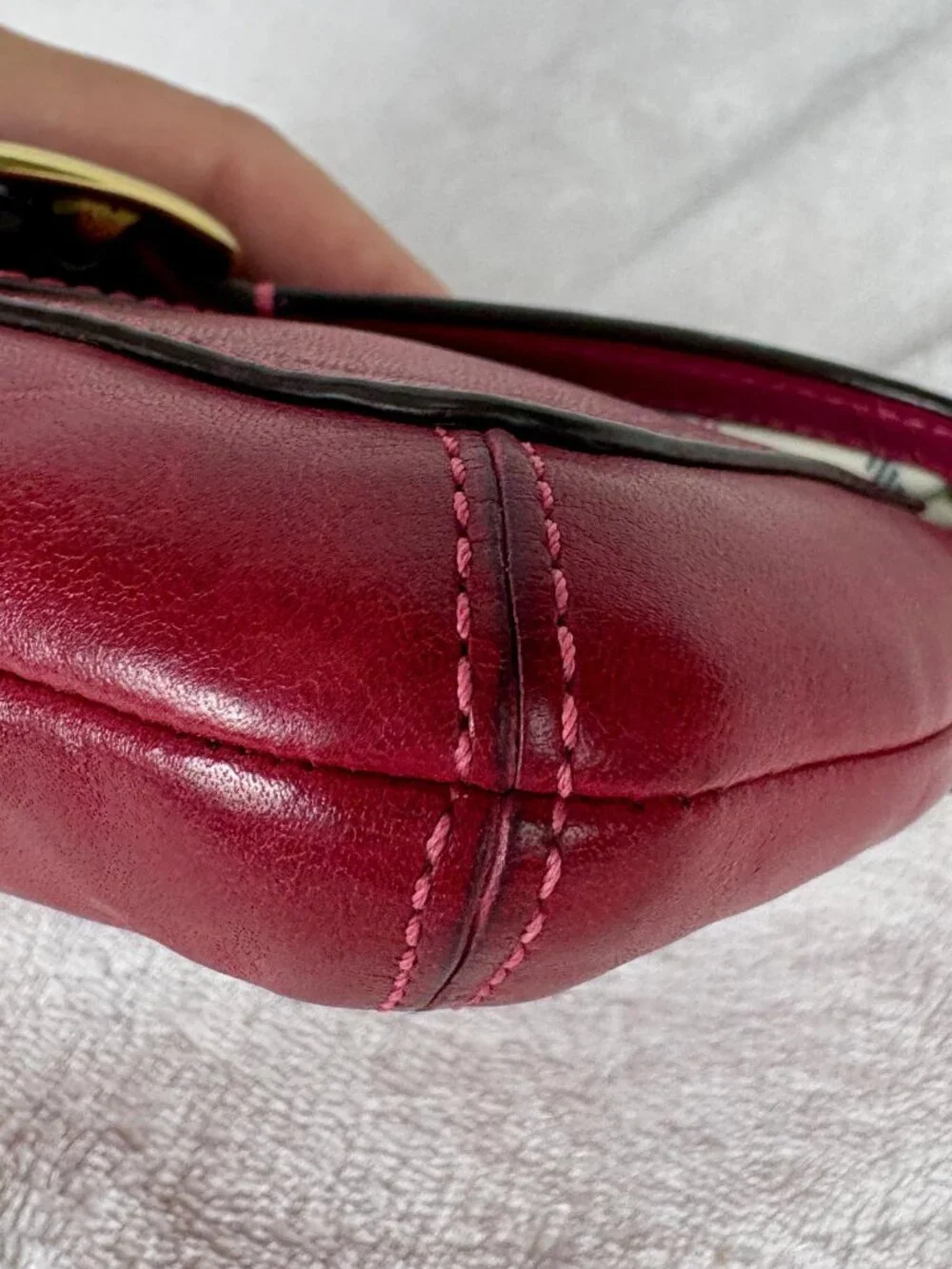 Coach Bleeker Large Flap Wristlet in Red Premium Glovetanned Leather